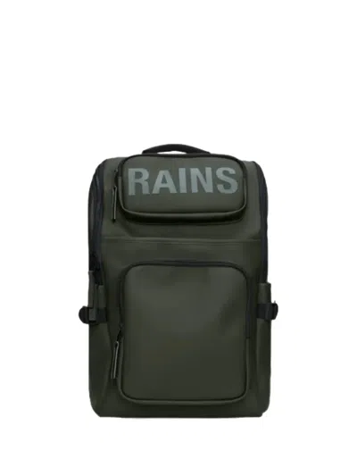 Rains Matte Logo-print Backpack In Purple