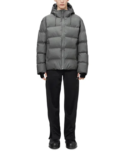 Rains Men's Alta Waterproof Hooded Puffer Jacket In Grey
