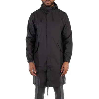 Rains Men's Black Fishtail Raincoat Parka
