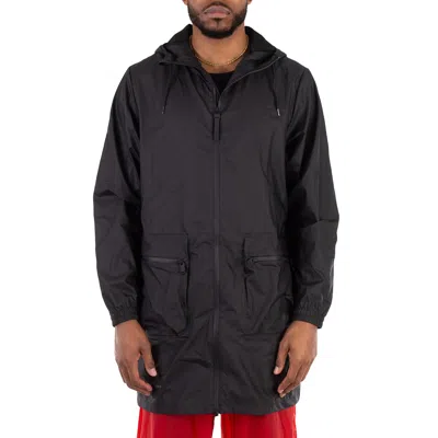 Rains Men's Black Long Cargo Jacket