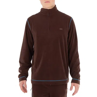 Rains Men's Frame Addis Fleece Half Zip Shirt In Brown