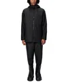 Rains Men's Lohja Long-line Insulated Hooded Jacket In Black