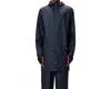 Rains Navy Long Jacket 12020 In Blue