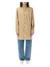 Rains Long Waterproof Windproof Jacket In Sand