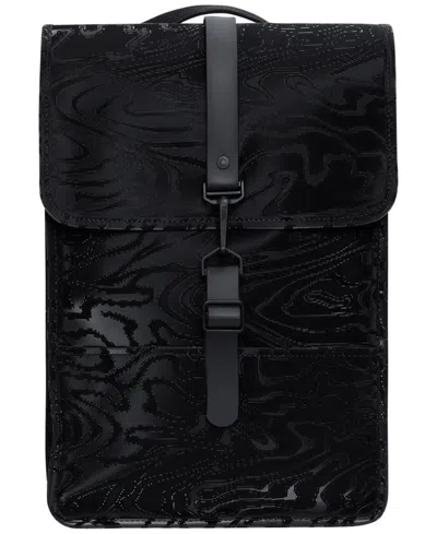 Rains Mini Abstract-print Backpack In Black
