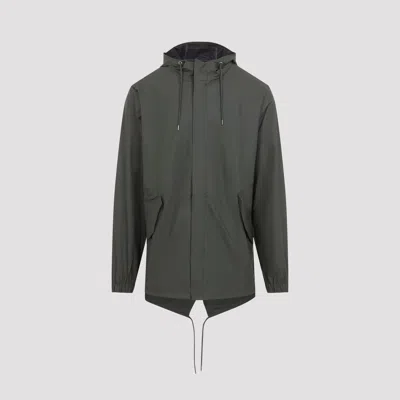 Rains Men's Polyester Fishtail Jacket In Green