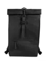 Rains Mens 01 Black Roll-top Mini Waterproof Shell Backpack In Black