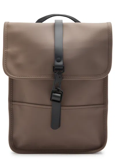 Rains Micro Rubberised Backpack In Chocolate