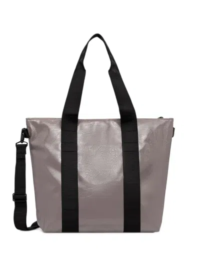 Rains Mini Crinkled-finish Tote Bag In Gray
