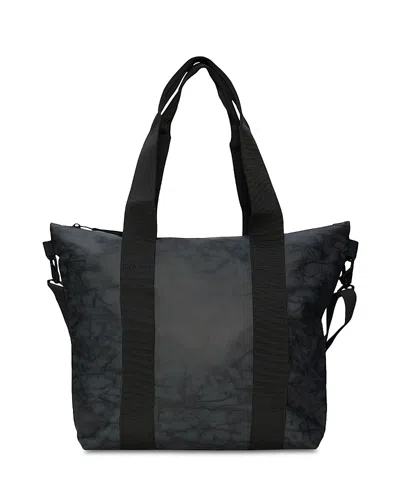 Rains Mini Faux Leather Tote Bag In Blue