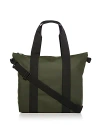 Rains Large Unisex Waterproof Tote With Crossbody Strap In Black In Green