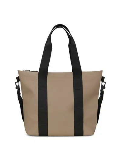 Rains Mini Faux Leather Tote Bag In Brown