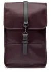 Rains Mini Rubberised Backpack In Burgundy