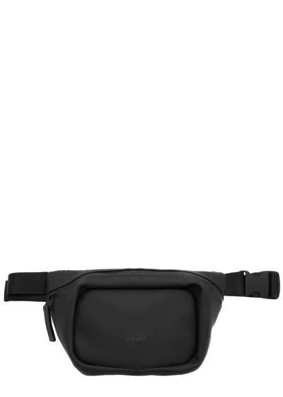 Rains Mini Rubberised Belt Bag In Black