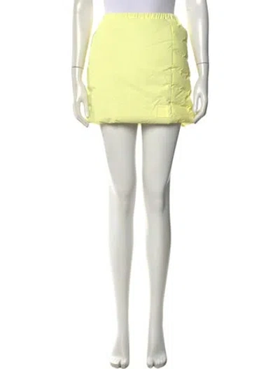 Pre-owned Rains Mini Skirt In Yellow