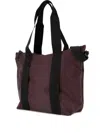 Rains Mini Tote Bag With Double Top Handles In Burgundy