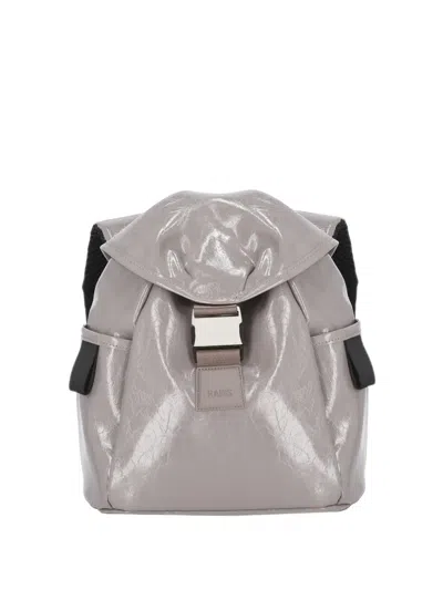 Rains Mini Valera Glaze-effect Buckle-fastening Backpack In Black