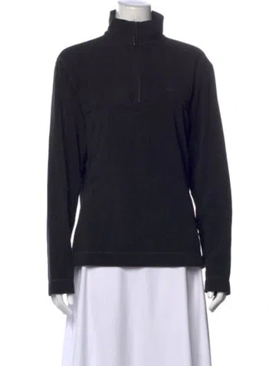 Pre-owned Rains Mock Neck Long Sleeve Sweatshirt In Black