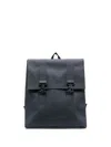 Rains Msn Faux-leather Backpack In Blue