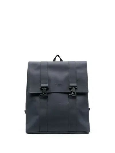 Rains Msn Faux-leather Backpack In Blue