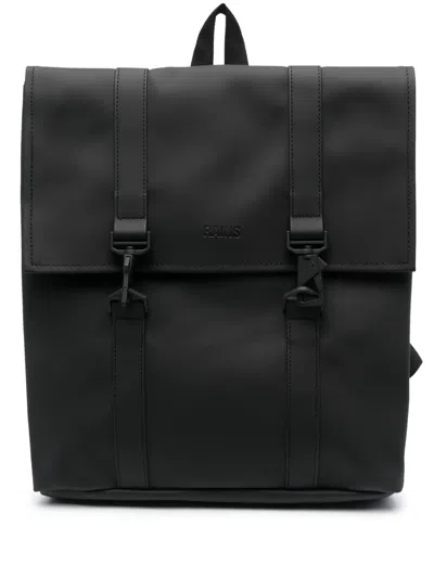 Rains Msn Logo-debossed Backpack In Schwarz