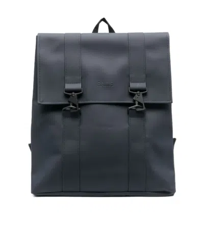 Rains Msn Logo Detailed Backpack In Black