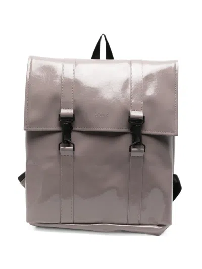 Rains Msn Mini W3 Glaze-finish Buckle-fastening Backpack In Gray