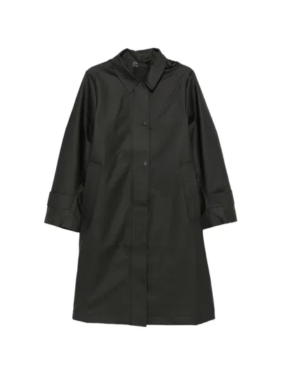 Rains Nara Hooded Belted Coat In Black