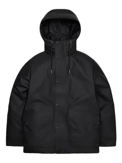 Rains Nome Hooded Parka Coat In Black
