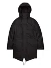 Rains Nome Hooded Parka Coat In Black