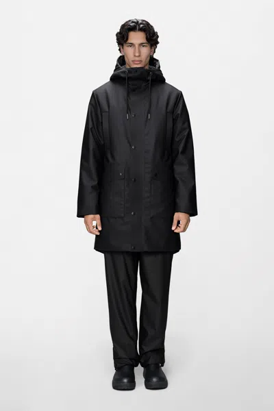 Rains Nome Long Parka In Black