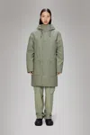 Rains Nome Long Parka In Gray
