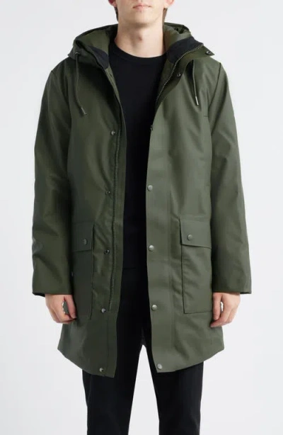 Rains Nome Long Waterproof Parka In Green