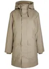 Rains Nome Quilted Rubberised Parka Coat In Brown