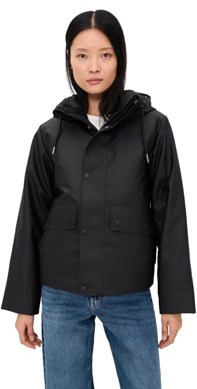 Rains Nome Short Parka Jacket In Black