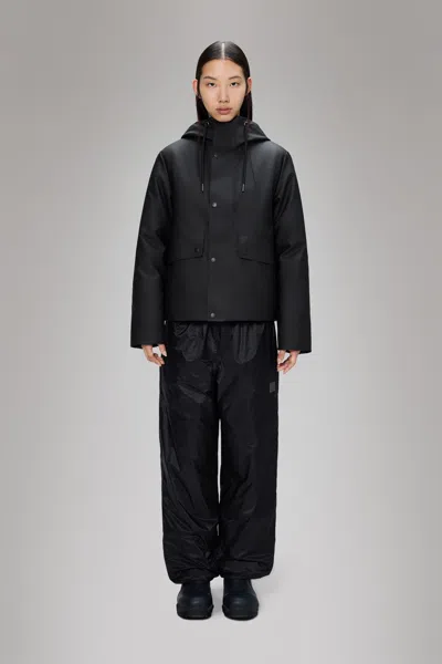 Rains Nome Short Parka Jacket In Black