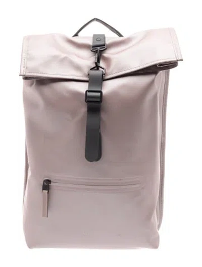Pre-owned Rains Nylon Backpack In Pink