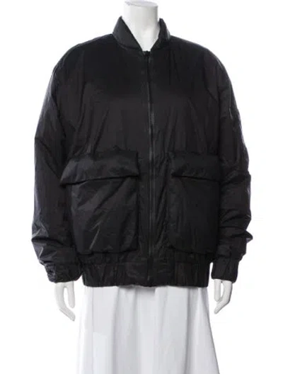 Pre-owned Rains Nylon Bomber Jacket In Black