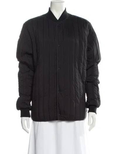 Pre-owned Rains Nylon Bomber Jacket In Gray