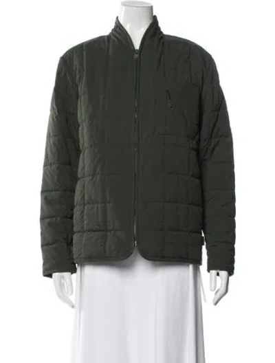 Pre-owned Rains Nylon Bomber Jacket In Green
