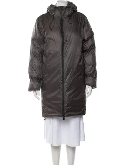 Pre-owned Rains Nylon Down Coat In Gray