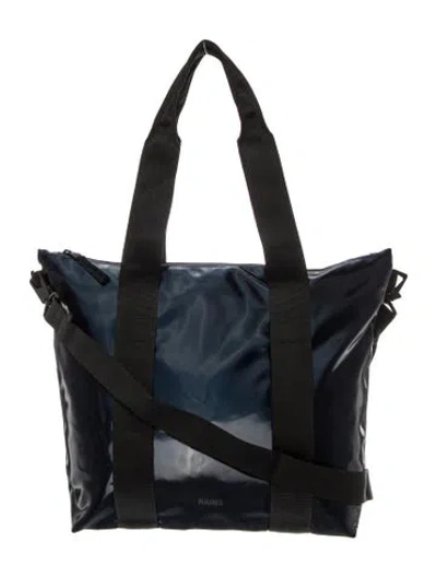 Pre-owned Rains Nylon Tote In Blue