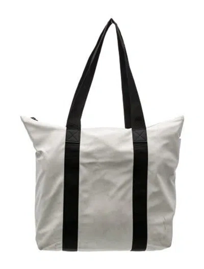 Pre-owned Rains Nylon Tote In Silver