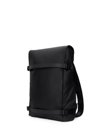 Rains Otg Buckle-fastening Flap-top Backpack In Black