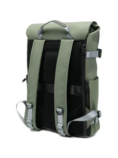 Rains Otg W3 Flap-closure Backpack In Green
