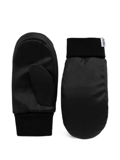 Rains Padded Ribbed-cuff Mittens In Black