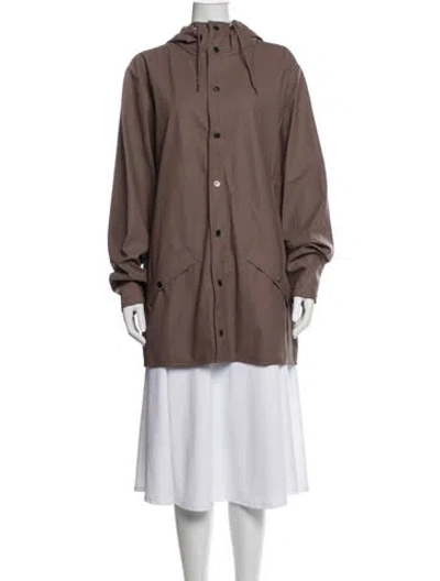 Pre-owned Rains Parka In Brown