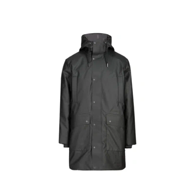 Rains Parka Mi-longue À Capuche In Black