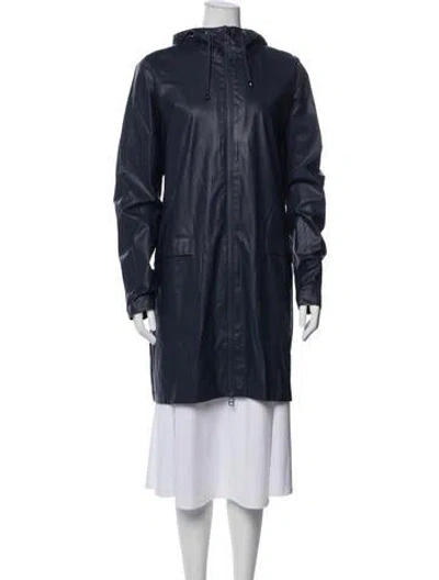 Pre-owned Rains Performance Coat In Blue