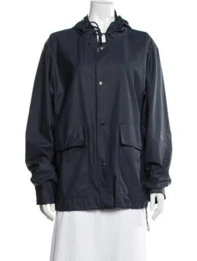 Pre-owned Rains Performance Coat In Blue